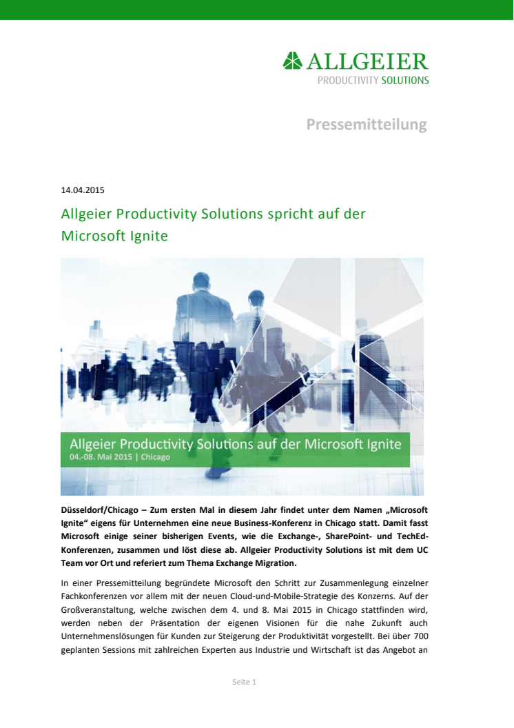 Allgeier Productivity Solutions spricht auf der Microsoft Ignite