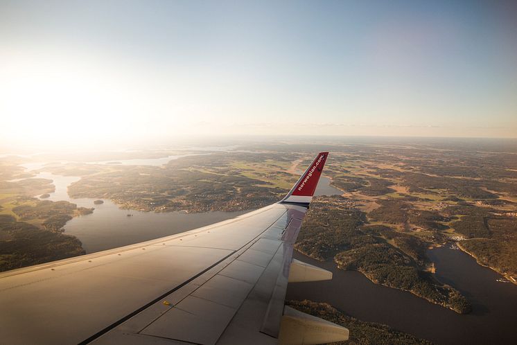 Norwegian winglet in the sky