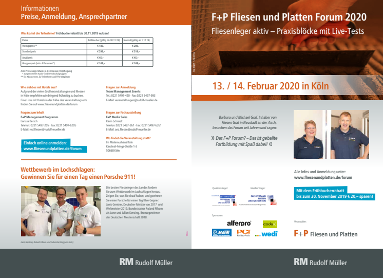 Flyer F+P Fliesen und Platten Forum 2020