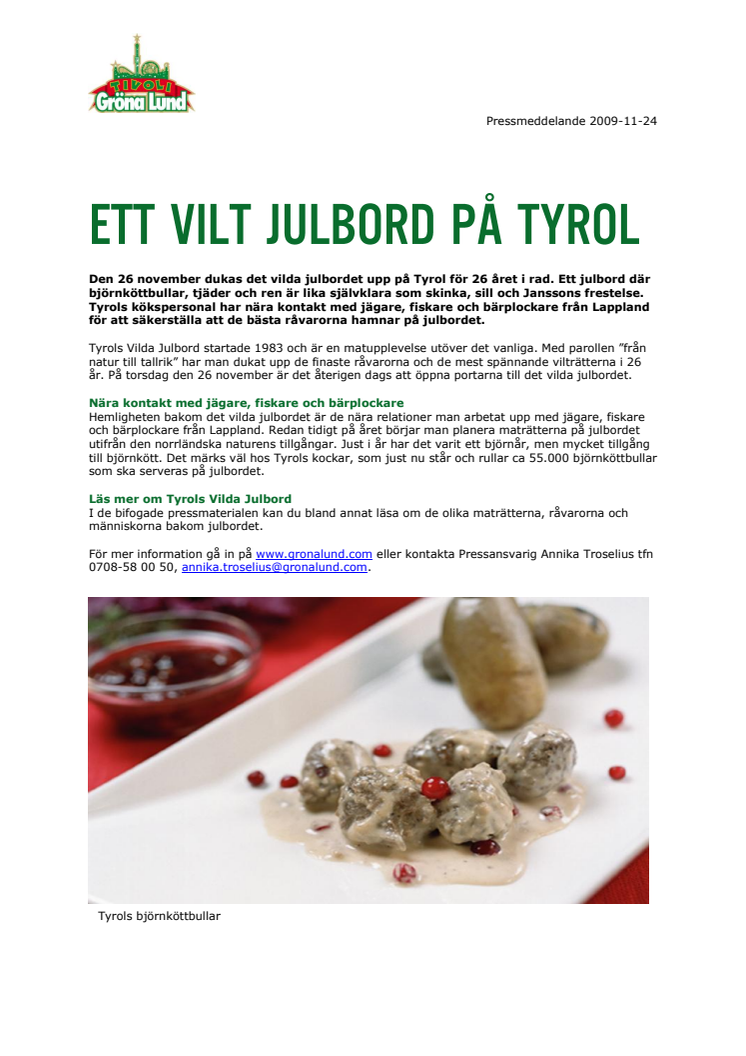 Ett vilt julbord på Tyrol