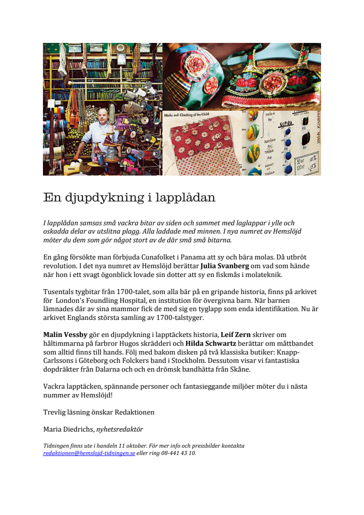 Hemslöjd djupdyker i lapplådan
