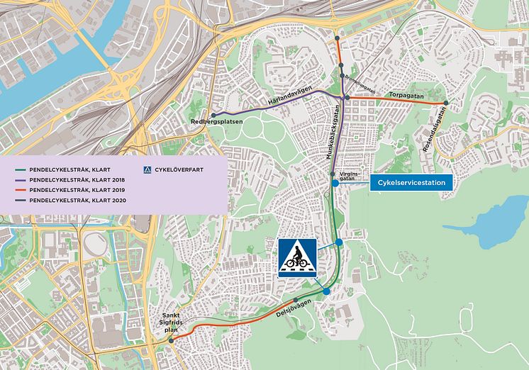 Pendelcykelstråk östra Gbg 2018-2020