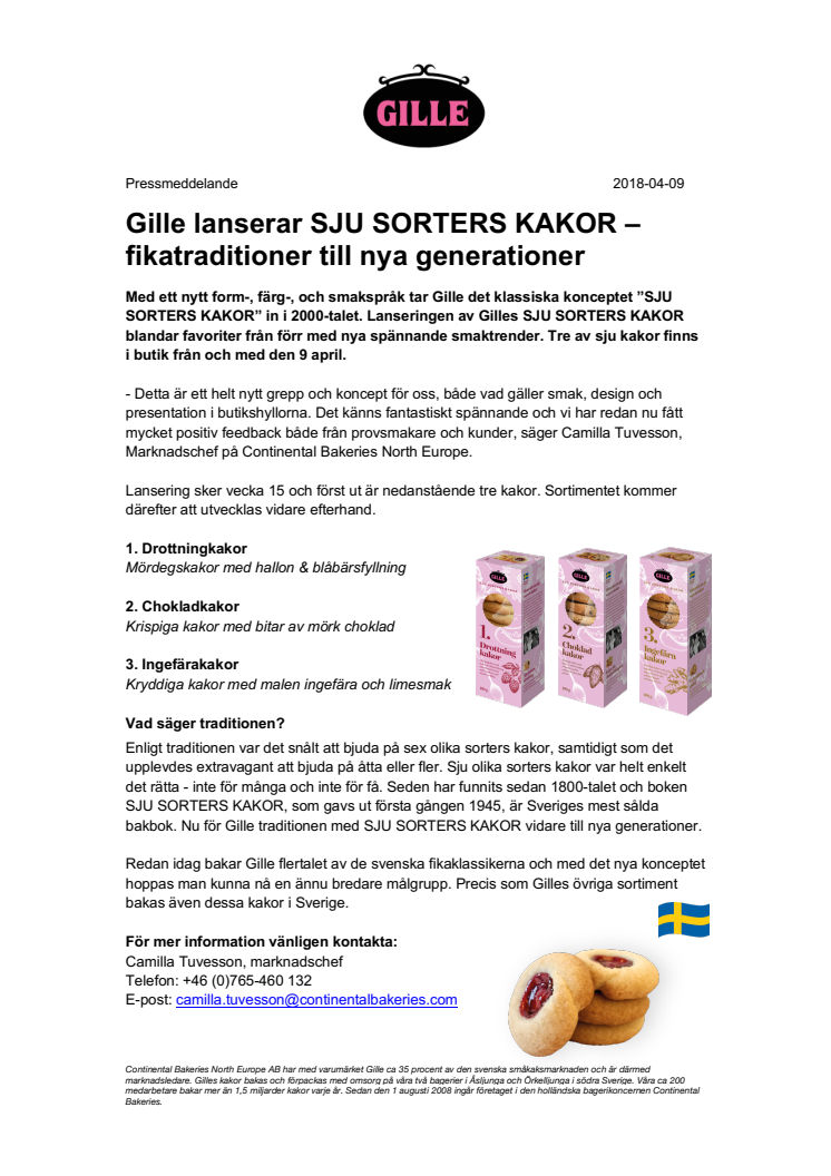 Gille lanserar SJU SORTERS KAKOR –  fikatraditioner till nya generationer