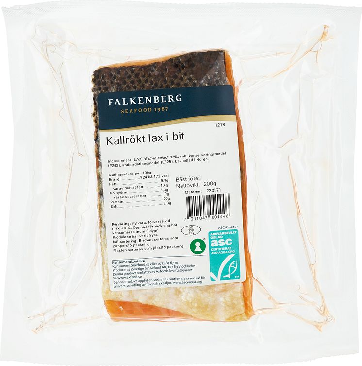 Falkenberg Seafood kallrökt lax i bit 200 g