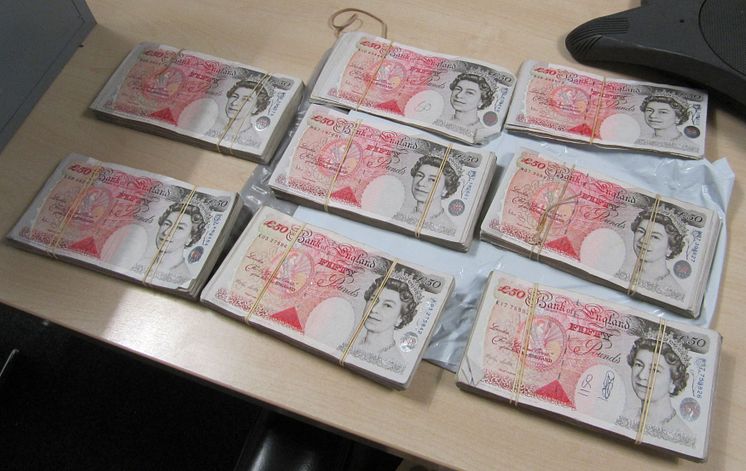 Op Veneer some of the cash seized by HMRC