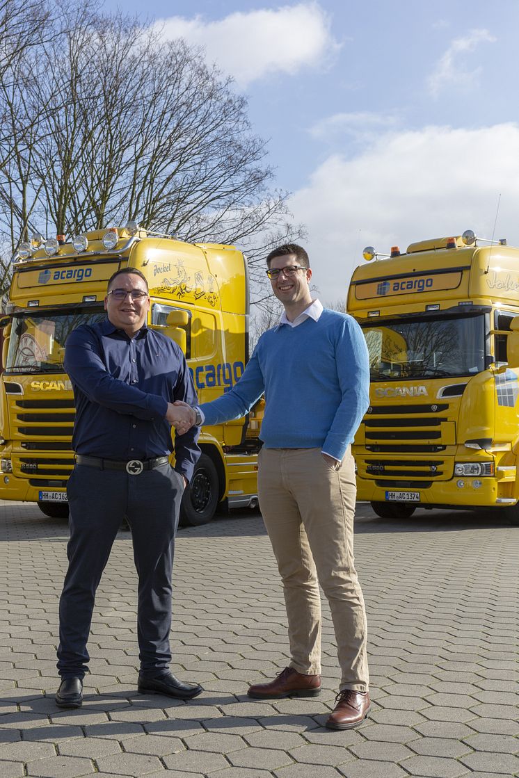 Marko Ruttkowski und Björn Fiedler von Scania Finance pflegen eine sehr gute Partnerschaft