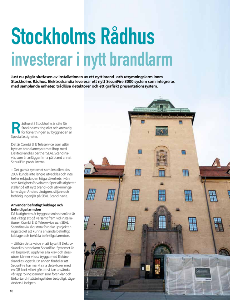 ​​Stockholms Rådhus investerar i nytt brandlarm