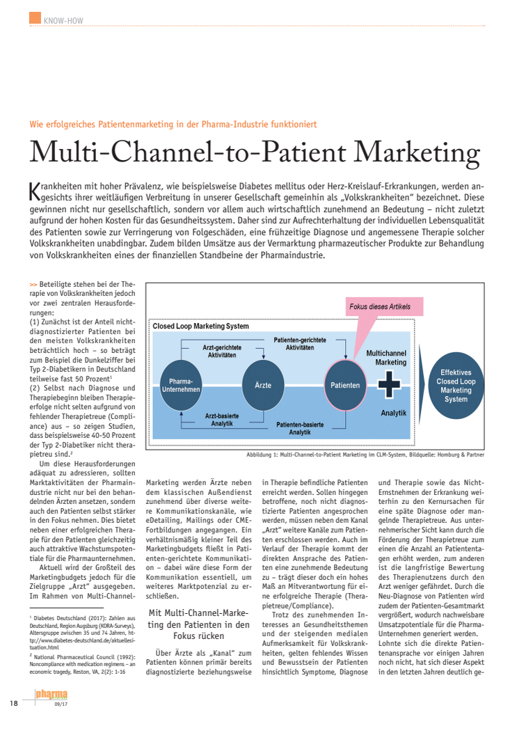 "Multi-Channel-to-Patient Marketing" - Fachartikelveröffentlichung in Pharma Relations 