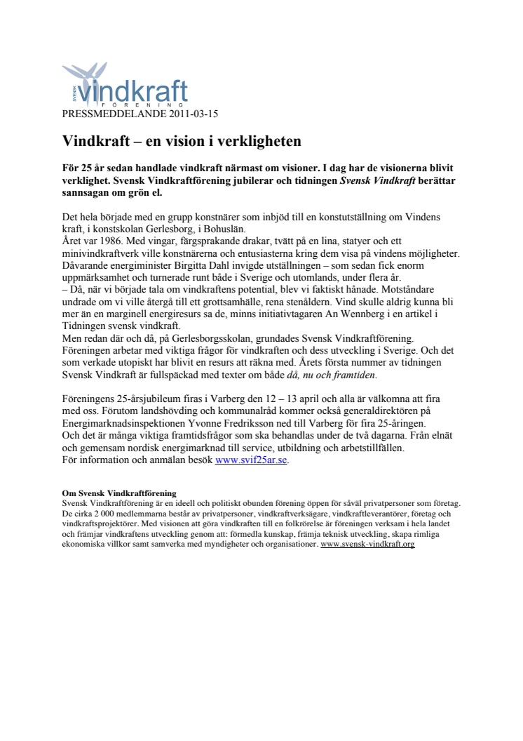 Vindkraft – en vision i verkligheten