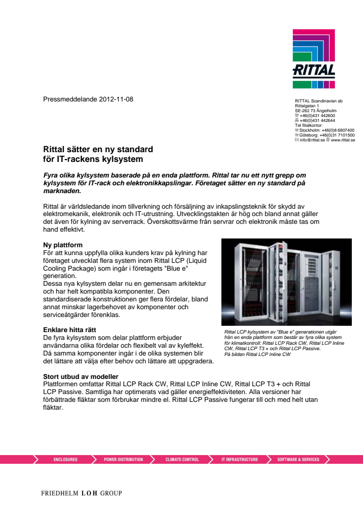 Rittal sätter en ny standard för IT-rackens kylsystem 