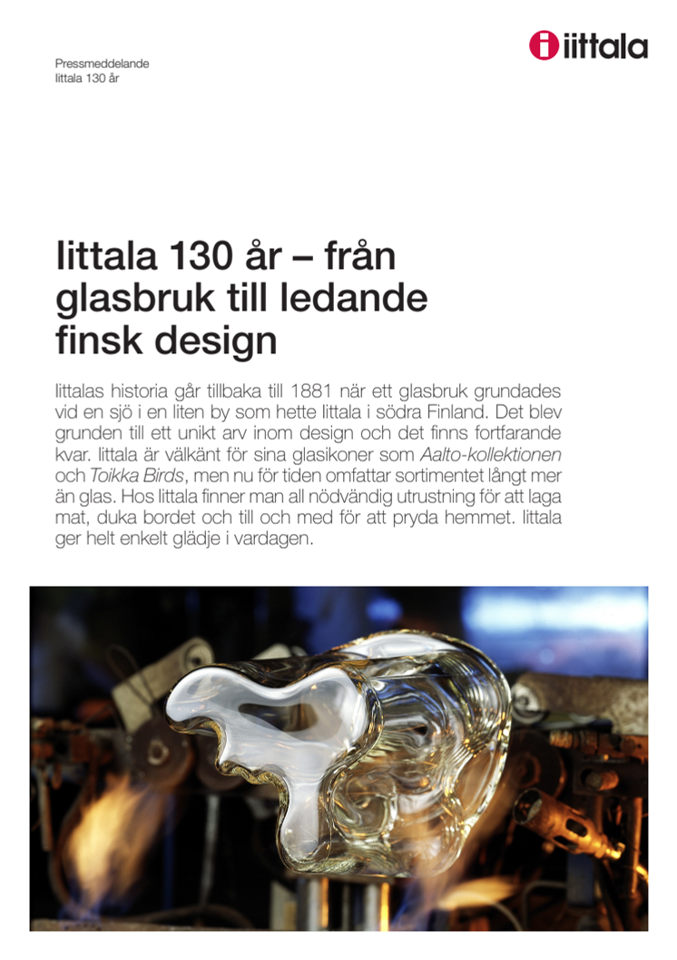 Iittala 130 år – från glasbruk till ledande finsk design