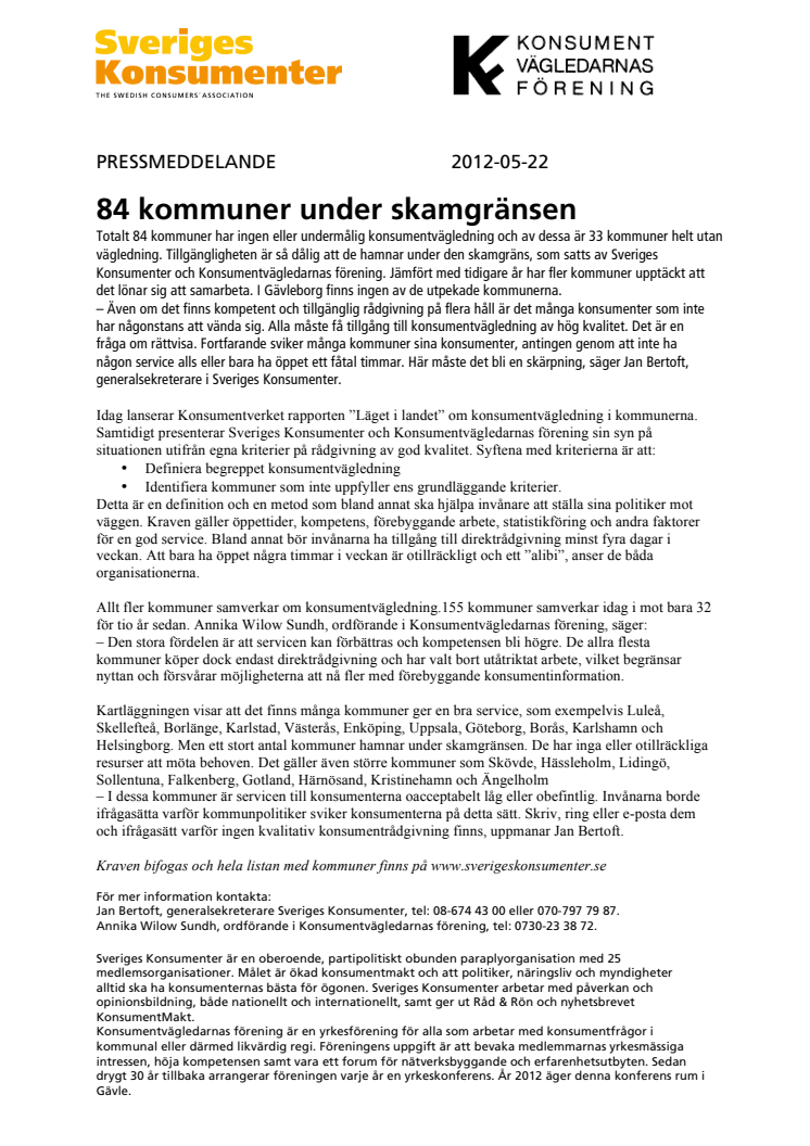 84 kommuner under skamgränsen