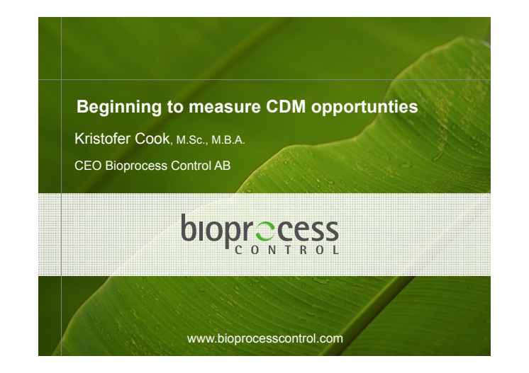 Kristoffer Cook, Bioprocess Control
