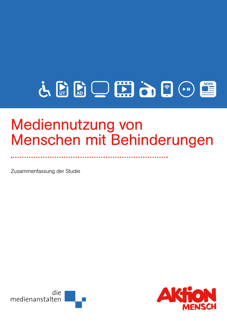 Studie Mediennutzung von Menschen mit Behinderungen