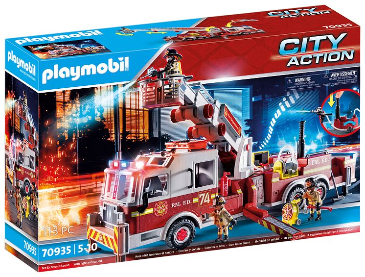 PLAYMOBIL_70935_Feuerwehr-Fahrzeug US Tower Ladder_Box links