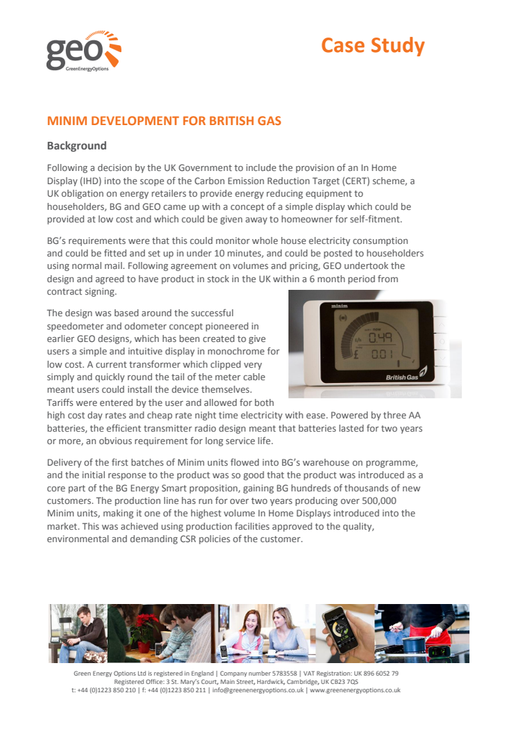 Case Study of the Minim In-Home display through British Gas