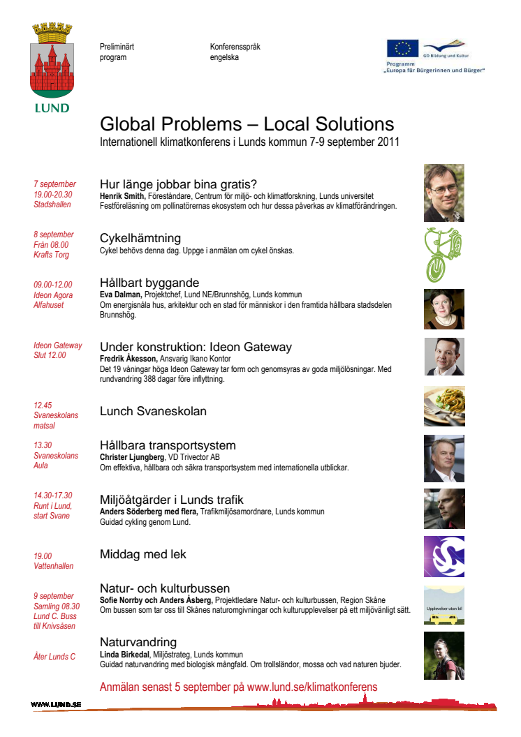 Pressinbjudan Globala problem – lokala lösningar 