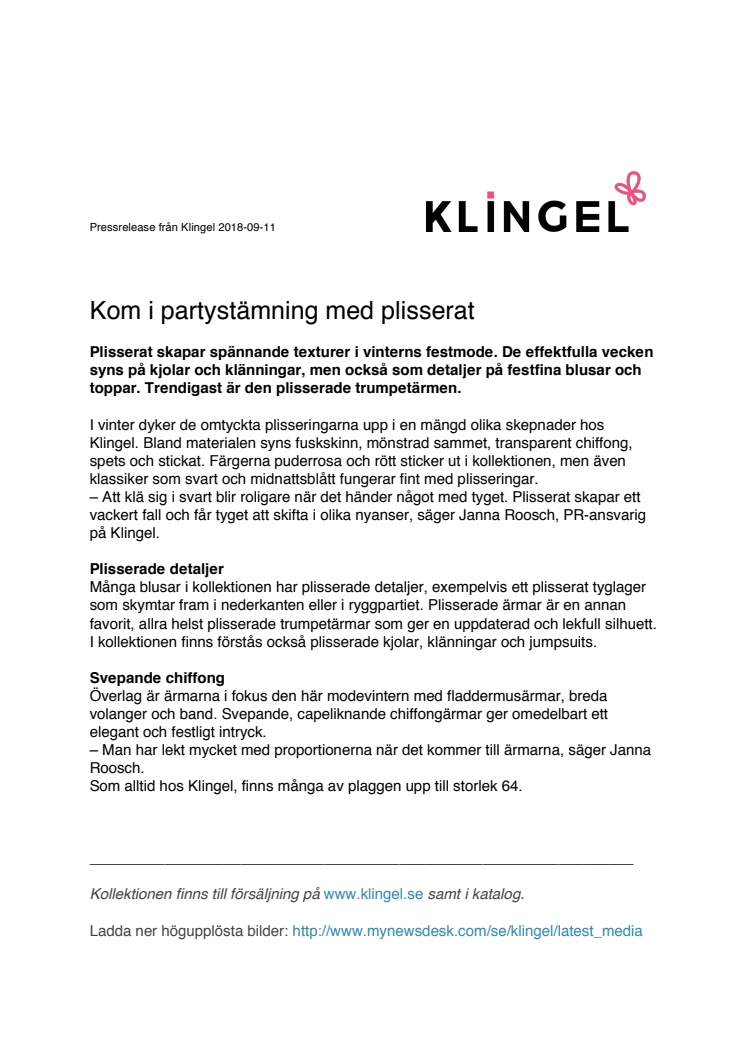 Kom i partystämning med plisserat