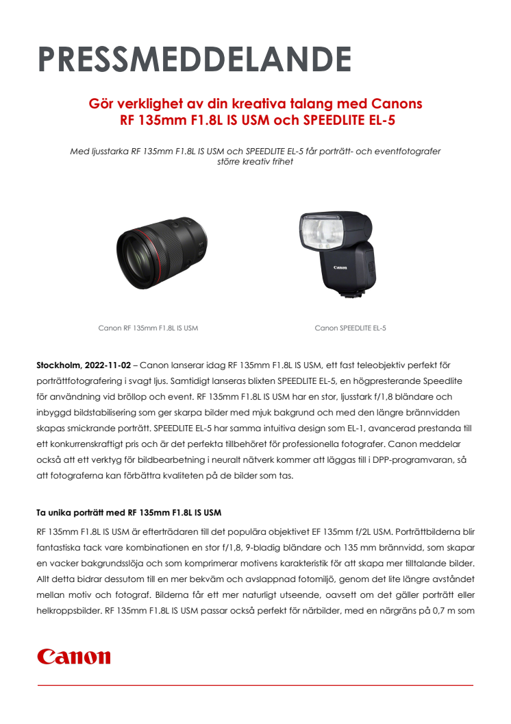 Pressmeddelande Canon RF 135mm F1.8L IS USM_SPEEDLITE EL-5.pdf