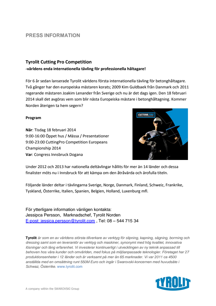 Tyrolit Cutting Pro Competition - världens enda internationella tävling för professionella håltagare! 
