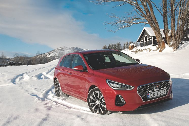 Nye Hyundai i30 på fjellet