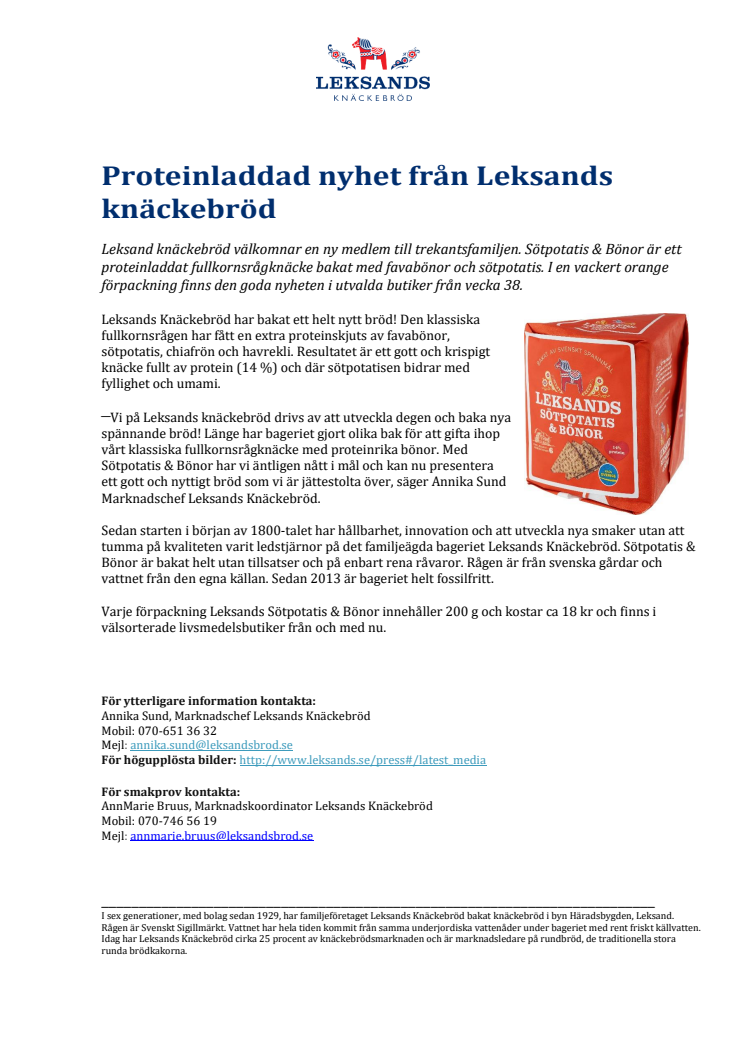 Proteinladdad nyhet från Leksands knäckebröd