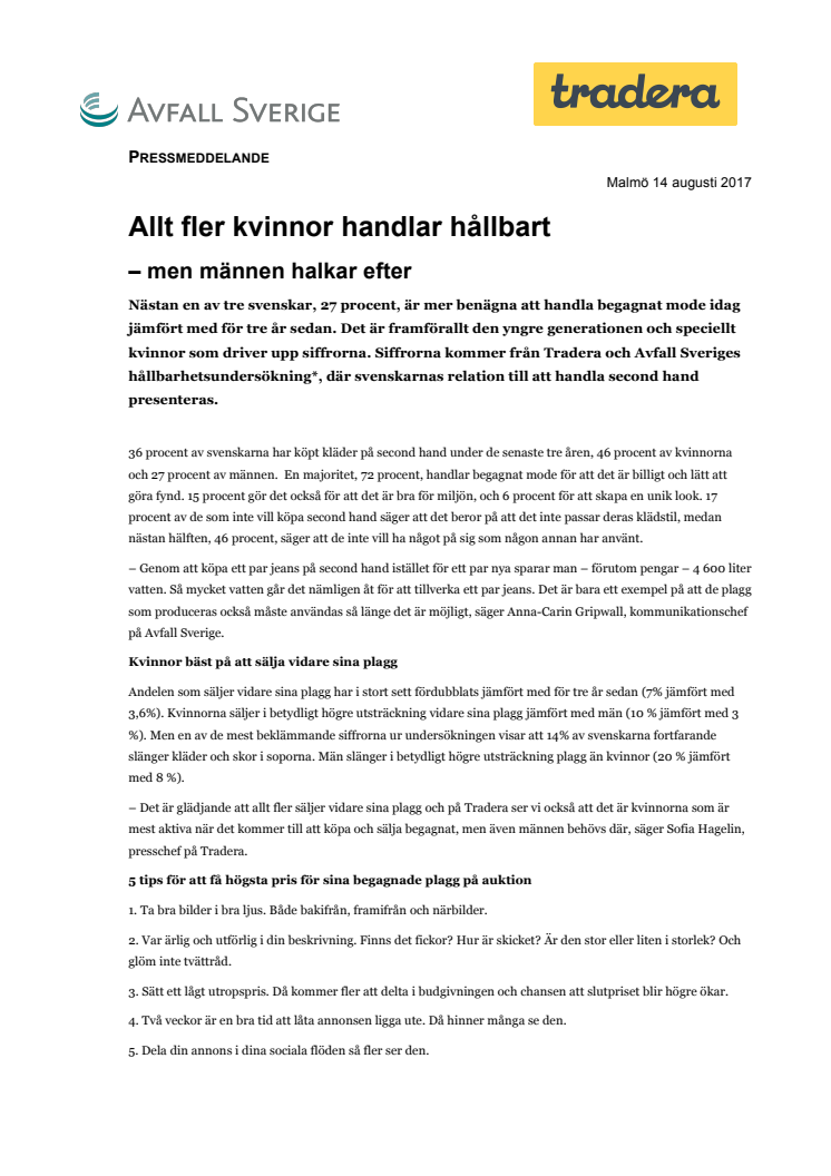 Fler kvinnor handlar hållbart  – men männen halkar efter