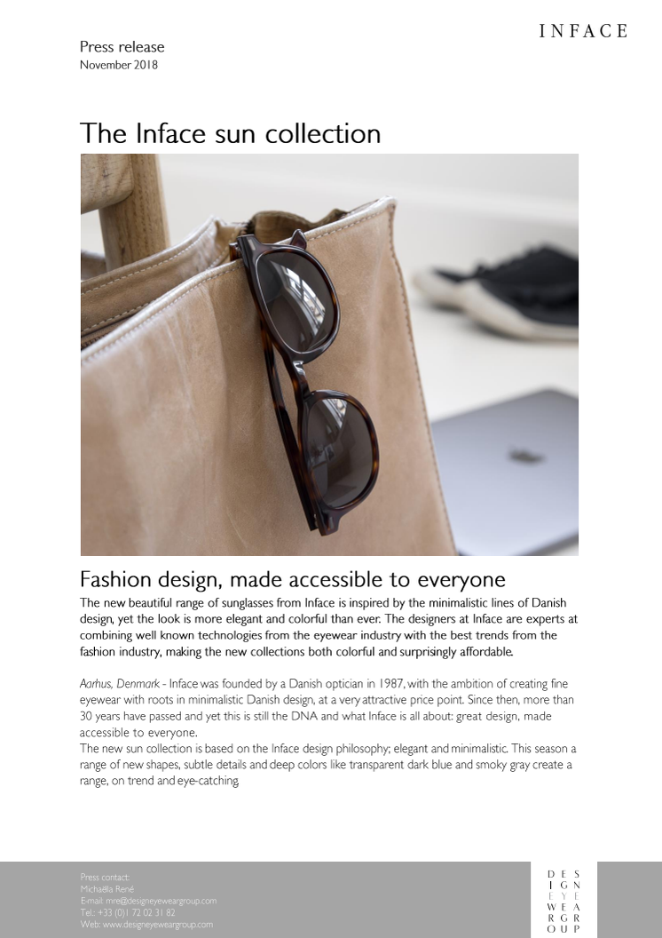 Inface - The new sun collection