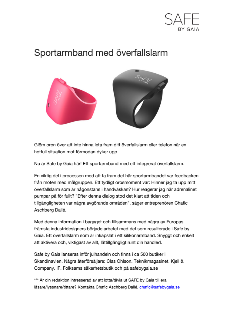 Sportarmband med överfallslarm