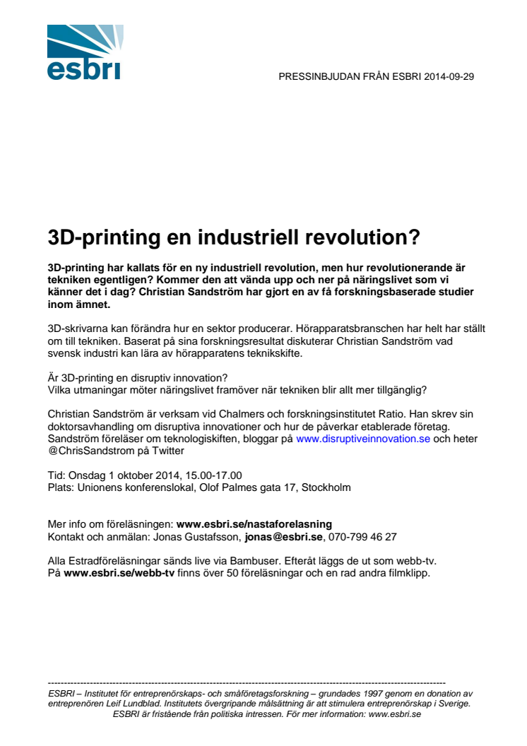 3D-printing en industriell revolution?