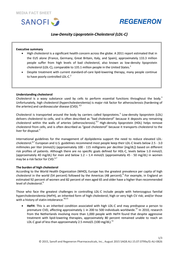 Bakgrundsinformation om LDL-kolesterol