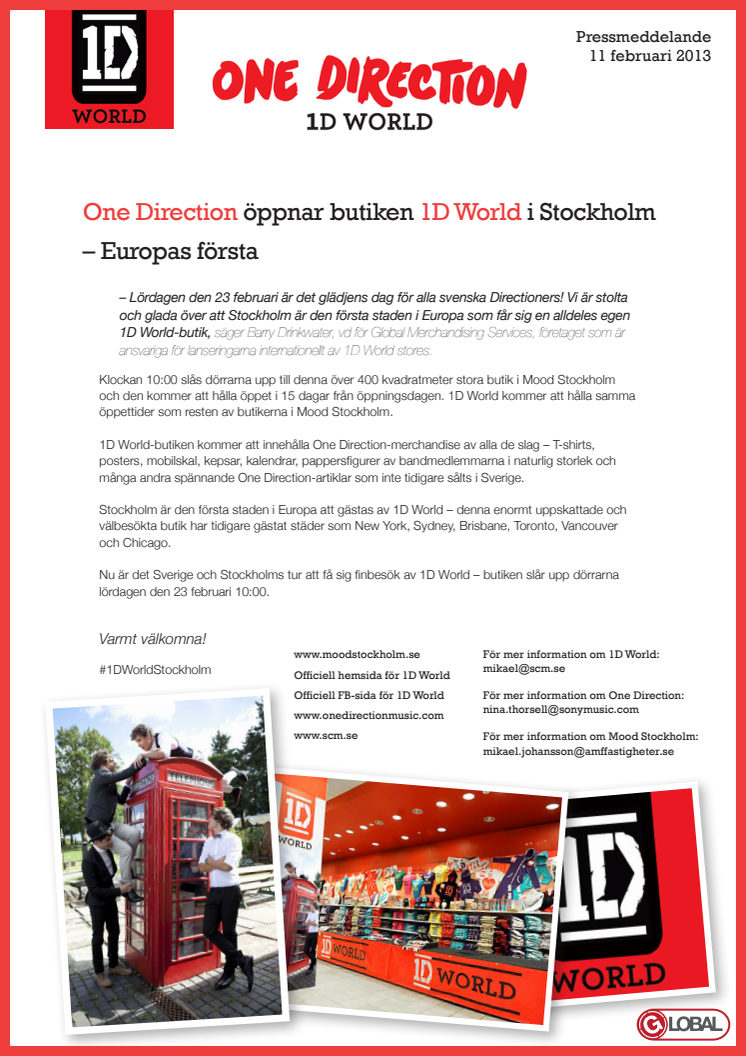 One Direction öppnar butiken 1D World i Stockholm – Europas första