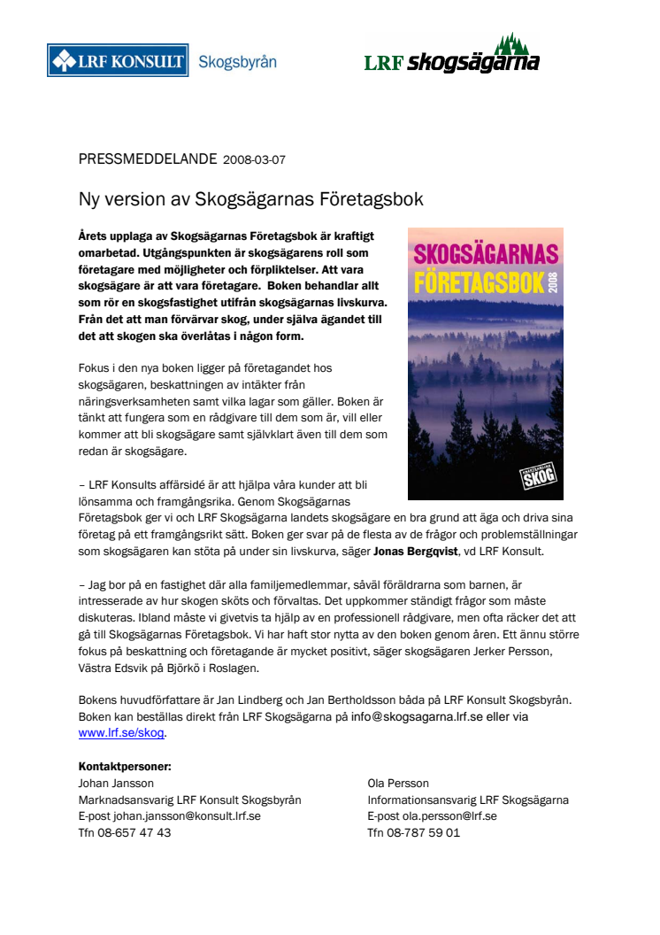 Ny version av Skogsägarnas Företagsbok