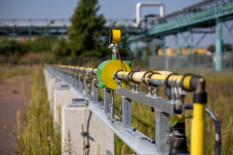 Überirdische Wasserstoffleitung im HYPOS H2-Netz