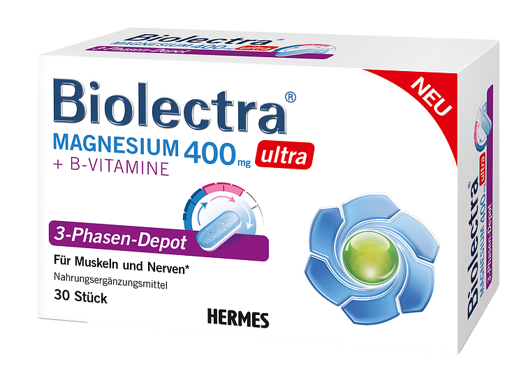 Packungsabbildung Biolectra Magnesium 400 mg ultra 3-Phasen-Depot