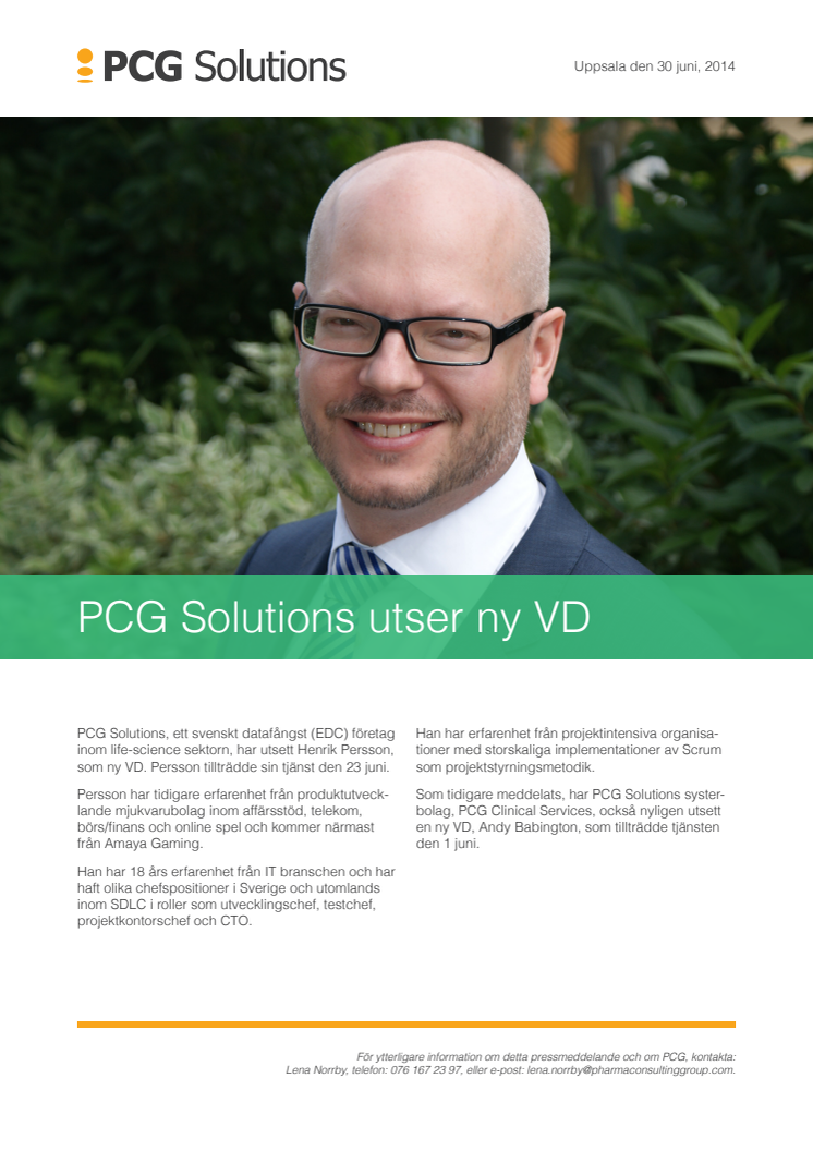 PCG Solutions utser ny VD