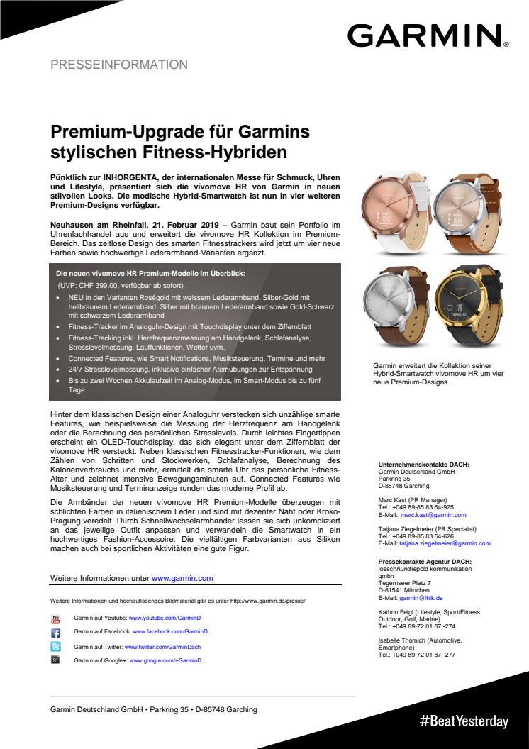 Premium-Upgrade für Garmins stylischen Fitness-Hybriden