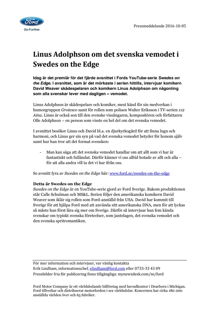 Linus Adolphson om det svenska vemodet i Swedes on the Edge