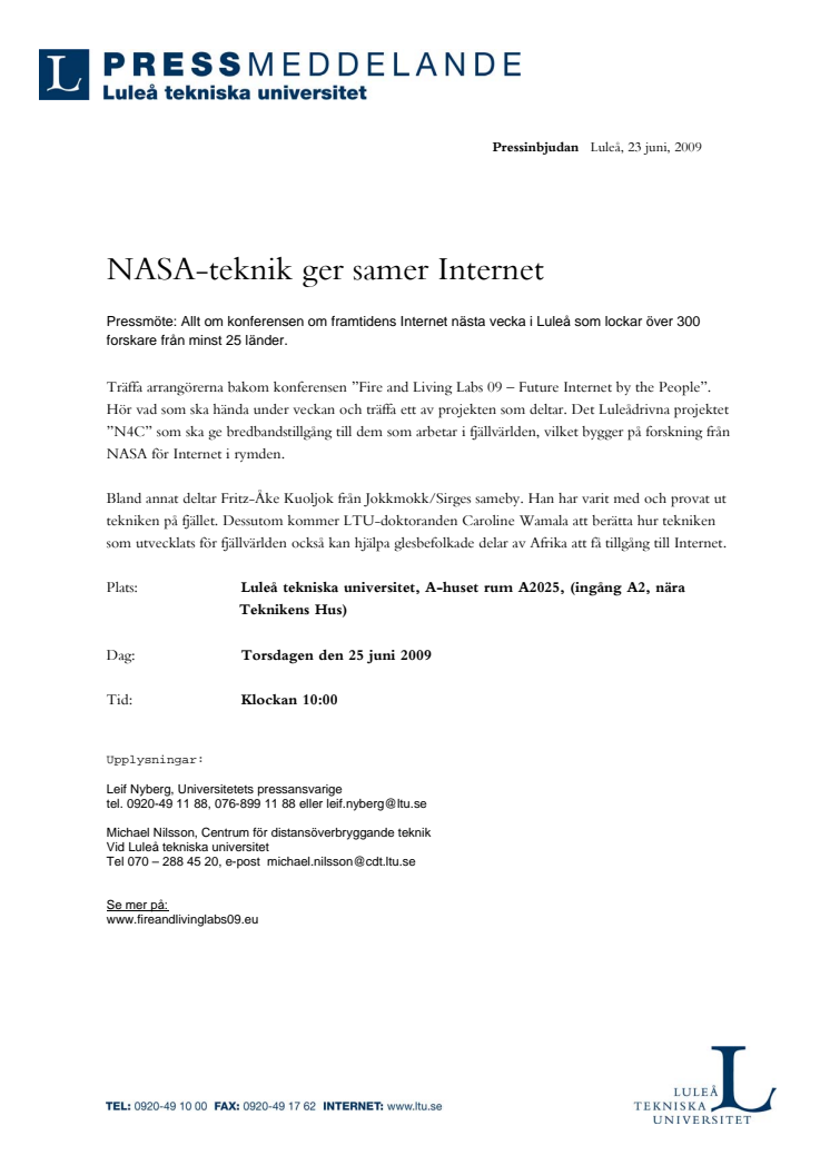 NASA-teknik ger samer Internet