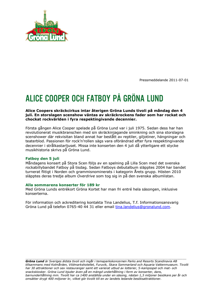 Alice Cooper och Fatboy på Gröna Lund