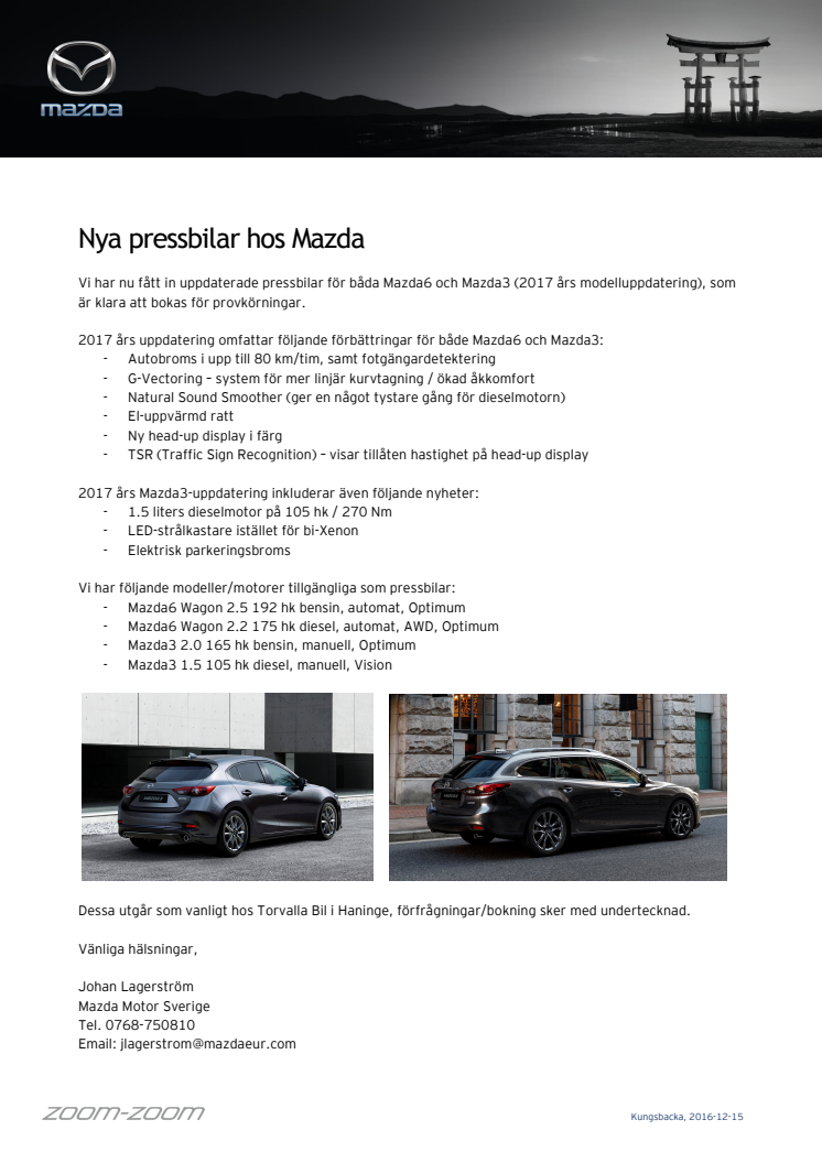 Nya pressbilar hos Mazda 