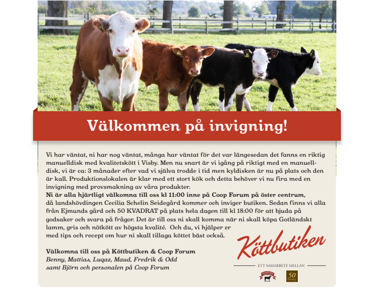 Pressinbjudan: Invigning Köttbutiken