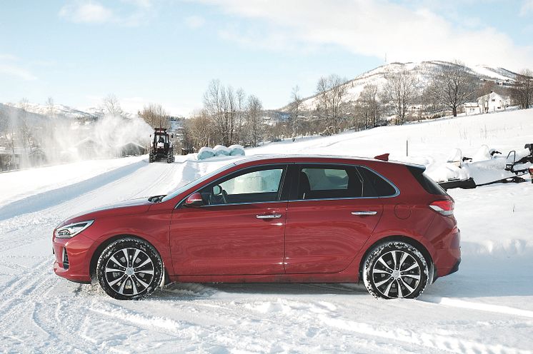 Nye Hyundai i30 på fjellet