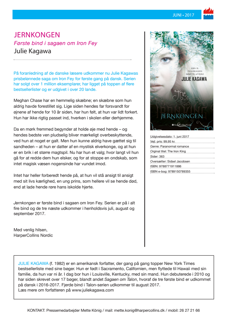 "Jernkongen - sagaen om Iron Fey" af Julie Kagawa (Bind 1)