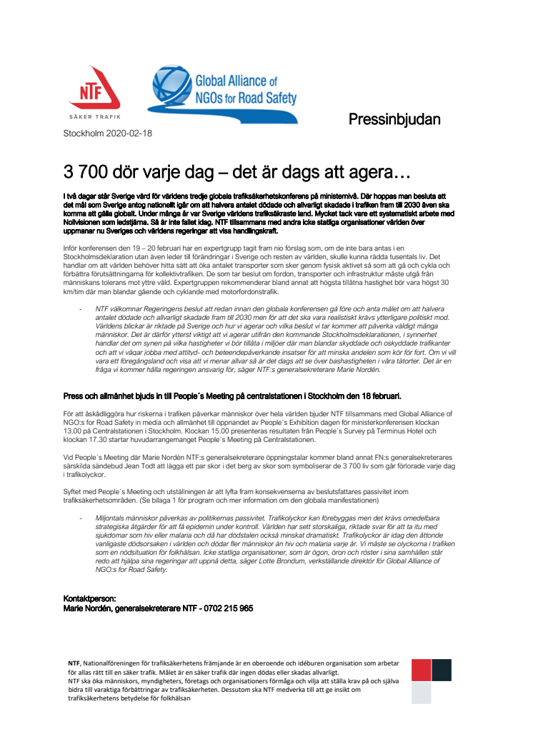 3 700 dör varje dag – det är dags att agera…