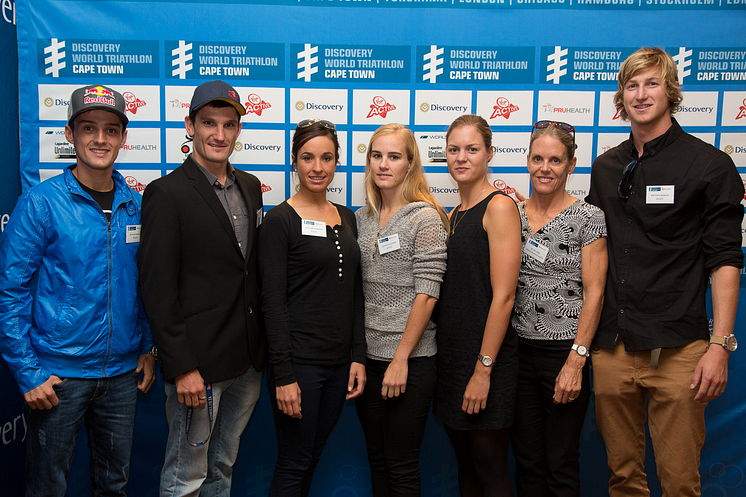 Discovery World Triathlon Competitors at the launch  