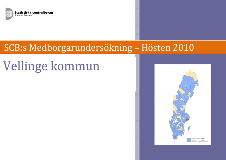 SCB:s medborgarundersökning, Vellinge kommun, hösten 2010 