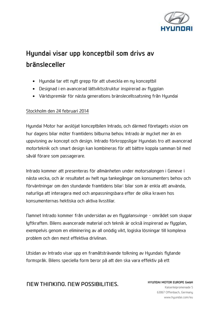 Hyundai visar upp konceptbil som drivs av bränsleceller