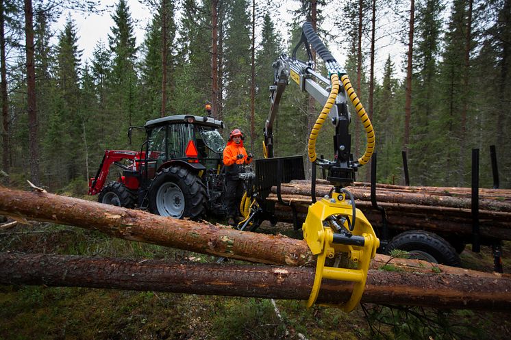 Den nya huggarvagnen och de mindre kranarna