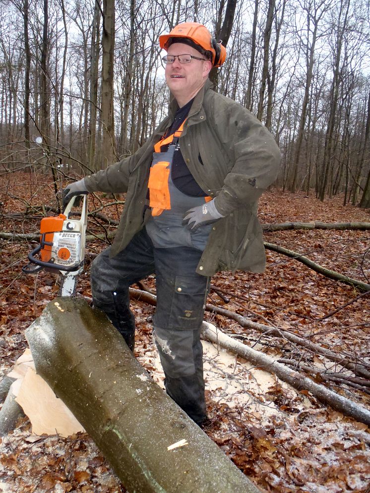 Jens Larsen med udtjent STIHL sikkerhedsbukser